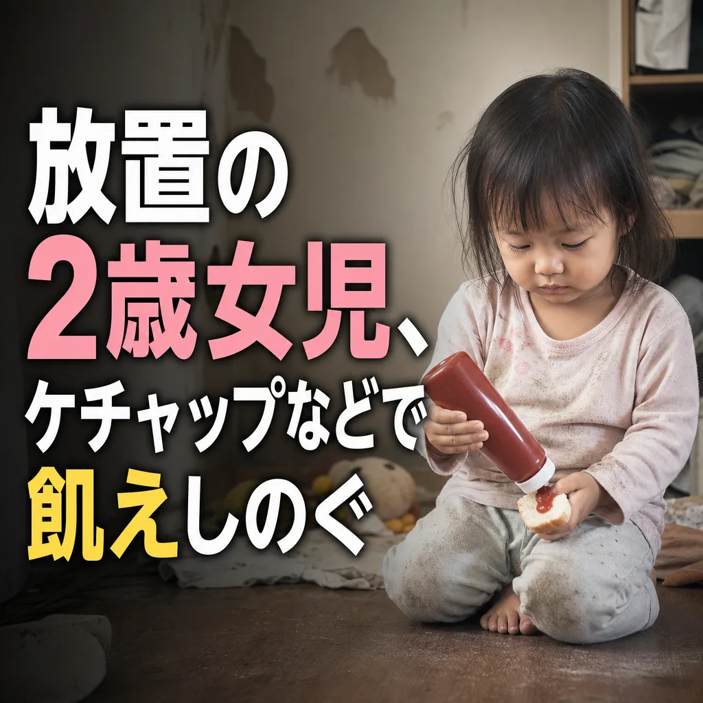 放置の２歳女児、ケチャップなどで飢えしのぐ