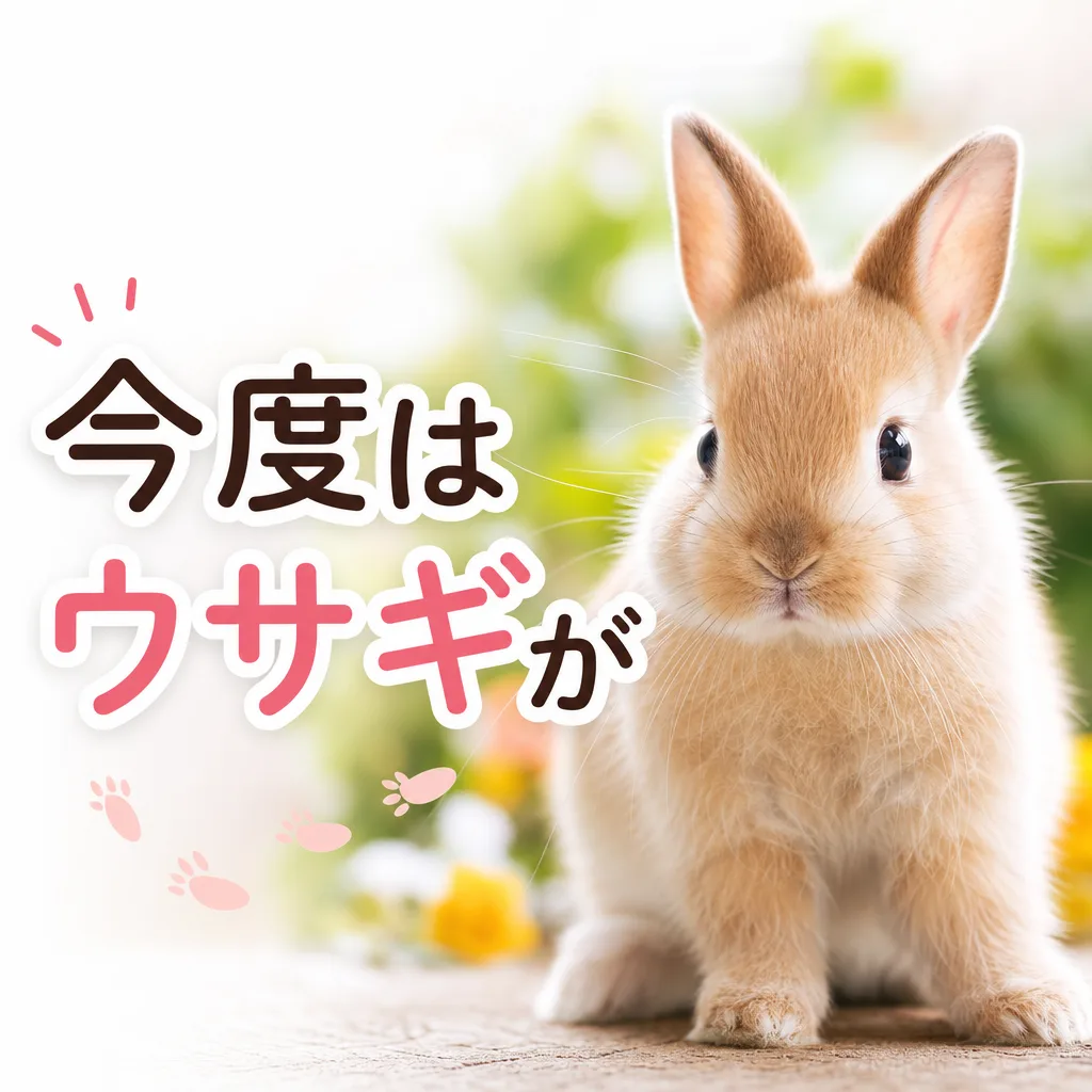 今度はウサギが