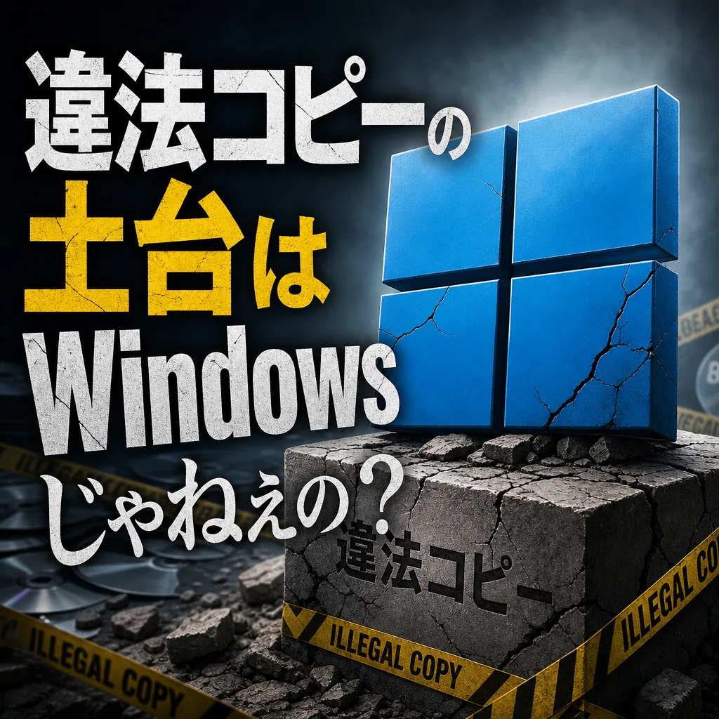 違法コピーの土台はWindowsじゃねえの?