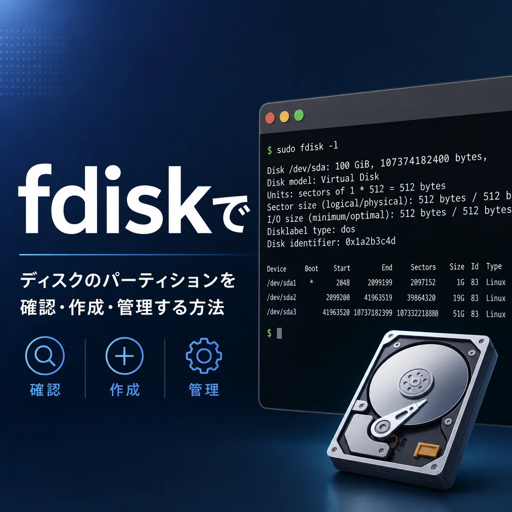 fdiskで