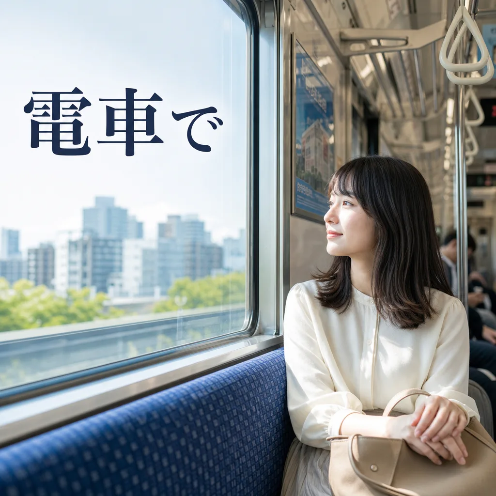 電車で