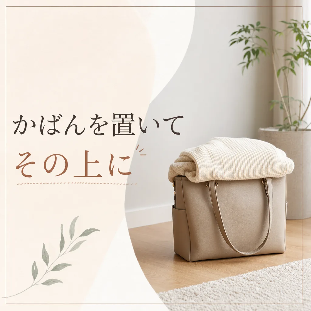 かばんを置いてその上に