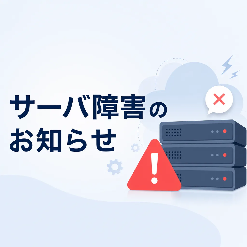 サーバ障害のお知らせ