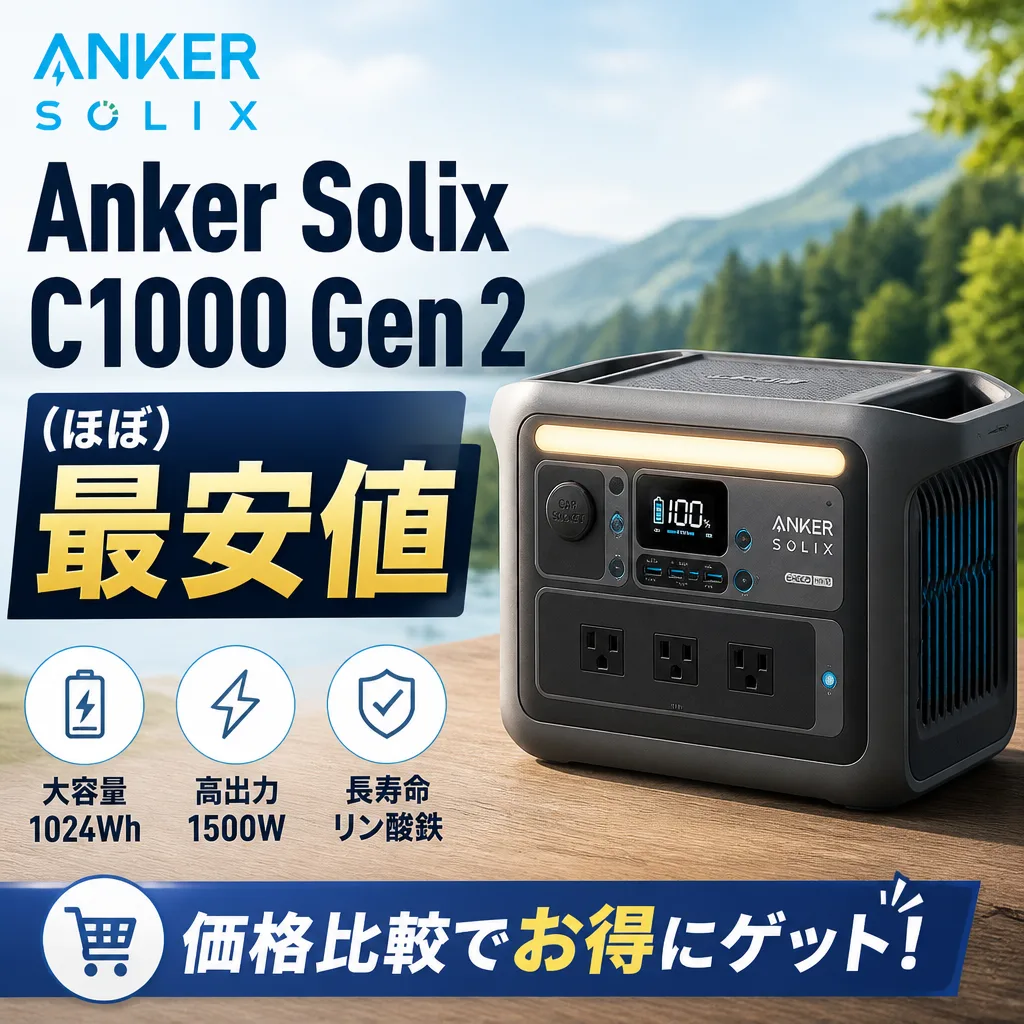 Anker Solix C1000 Gen 2（ほぼ）最安値