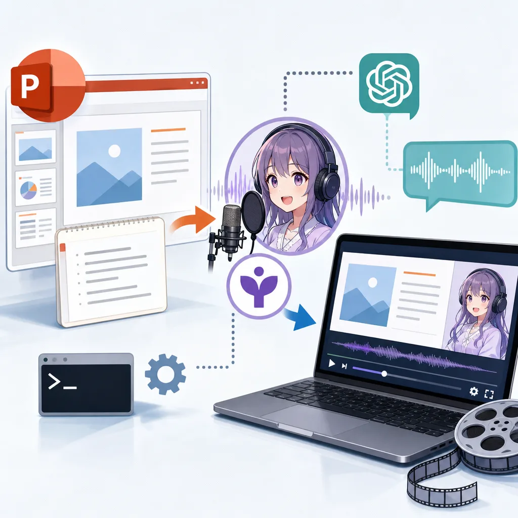 パワポから自動的にVOICEPEAKの音声付き動画を作る